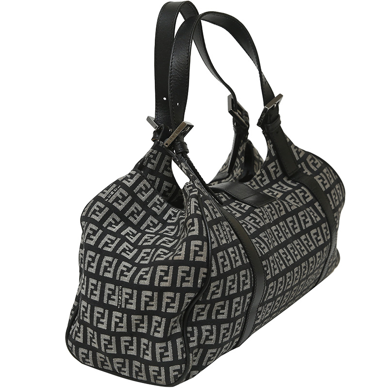 

Fendi Black Zucchino Canvas Hobo