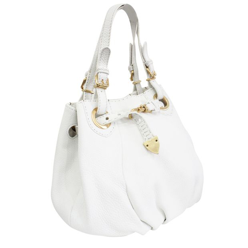 

Fendi White Leather Shoulder Bag