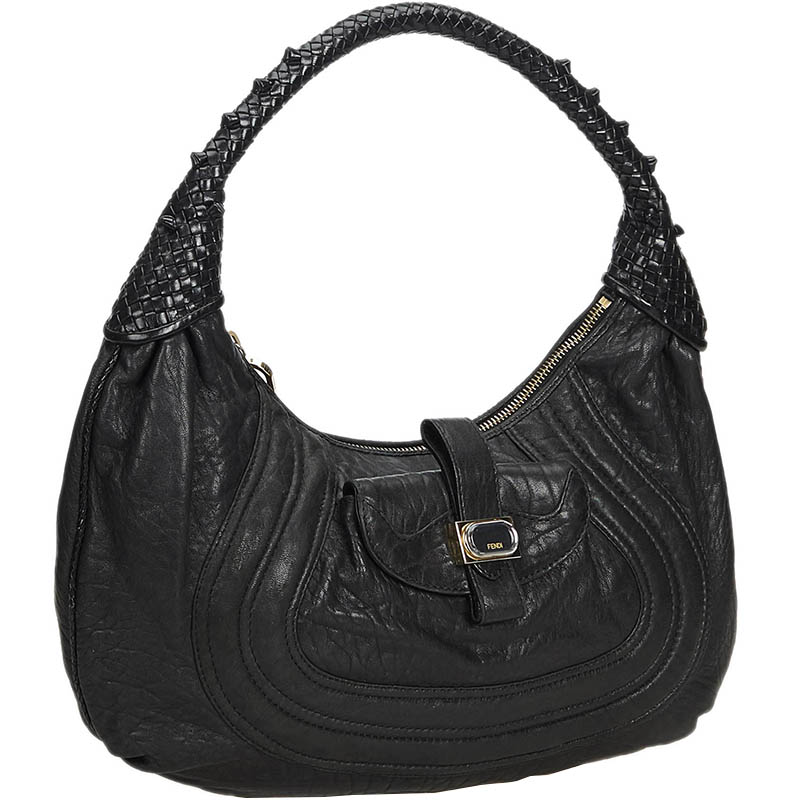 

Fendi Black Leather Spy Hobo
