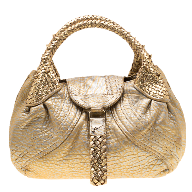 Fendi Gold Holographic Textured Leather Spy Bag Fendi | The Luxury Closet