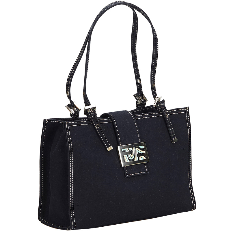 

Fendi Black Canvas Tote Bag