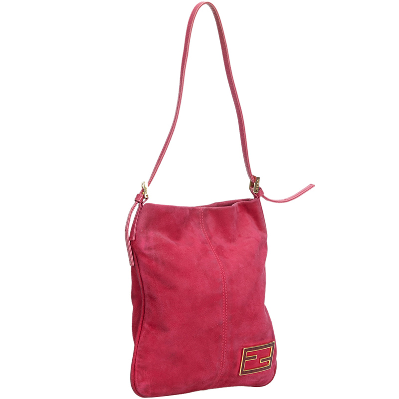 

Fendi Pink Suede Shoulder Bag