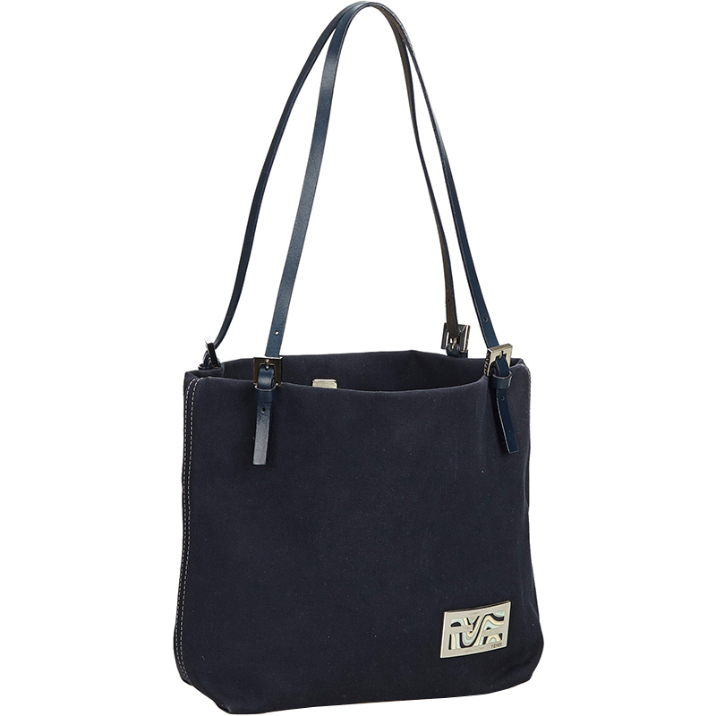 

Fendi Black Canvas Tote Bag