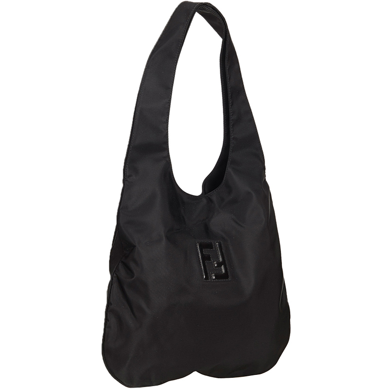 

Fendi Black Nylon Hobo Bag