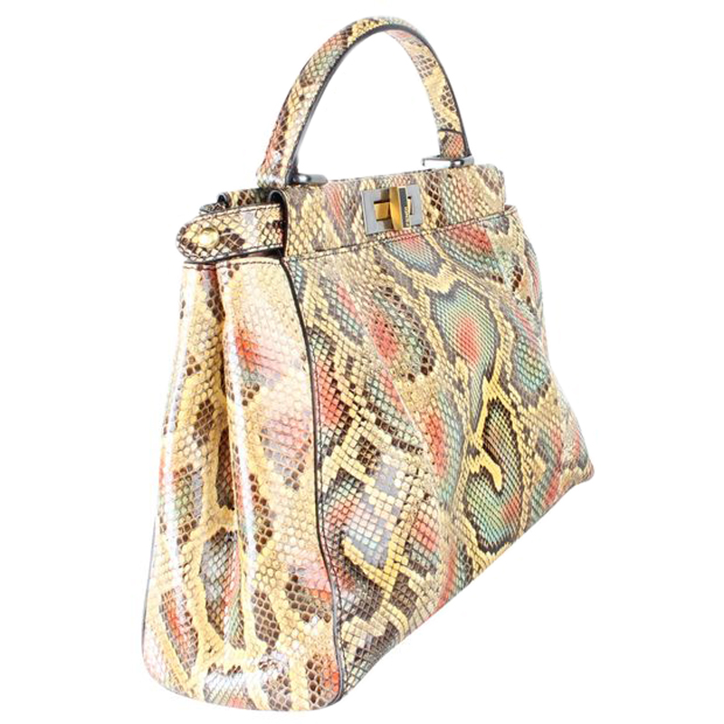 

Fendi Multicolor Python Leather Peekabo Bag