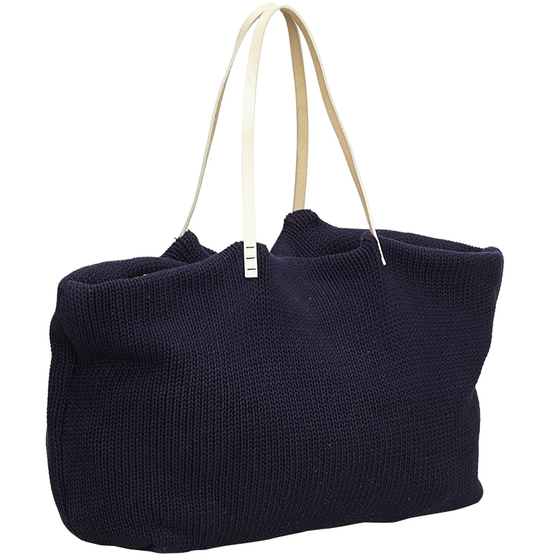 

Fendi Blue Wool and Leather Tote