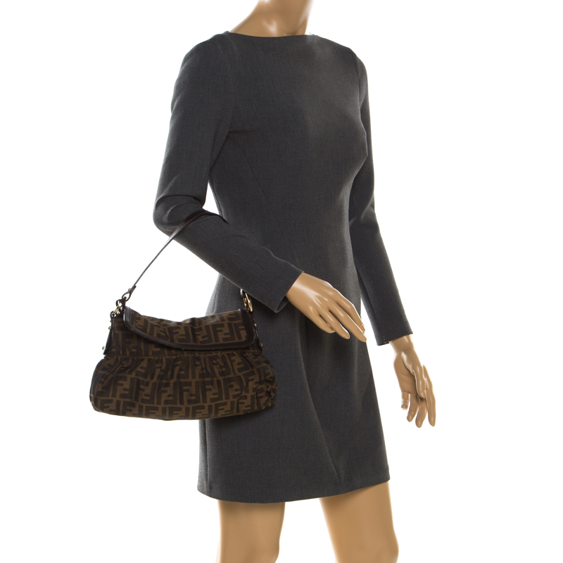 

Fendi Tobacco Zucca Canvas Small Chef Shoulder Bag, Brown