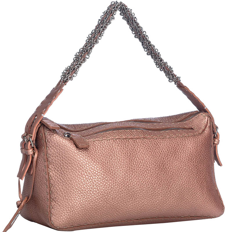 

Fendi Pink Selleria Leather Top Handle Bag
