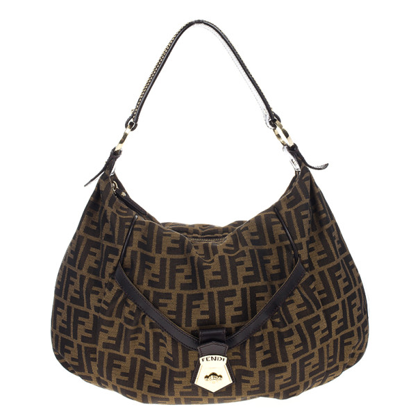 مملوكة مسبقًا Fendi Brown Tobacco Zucca Canvas Chef Hobo