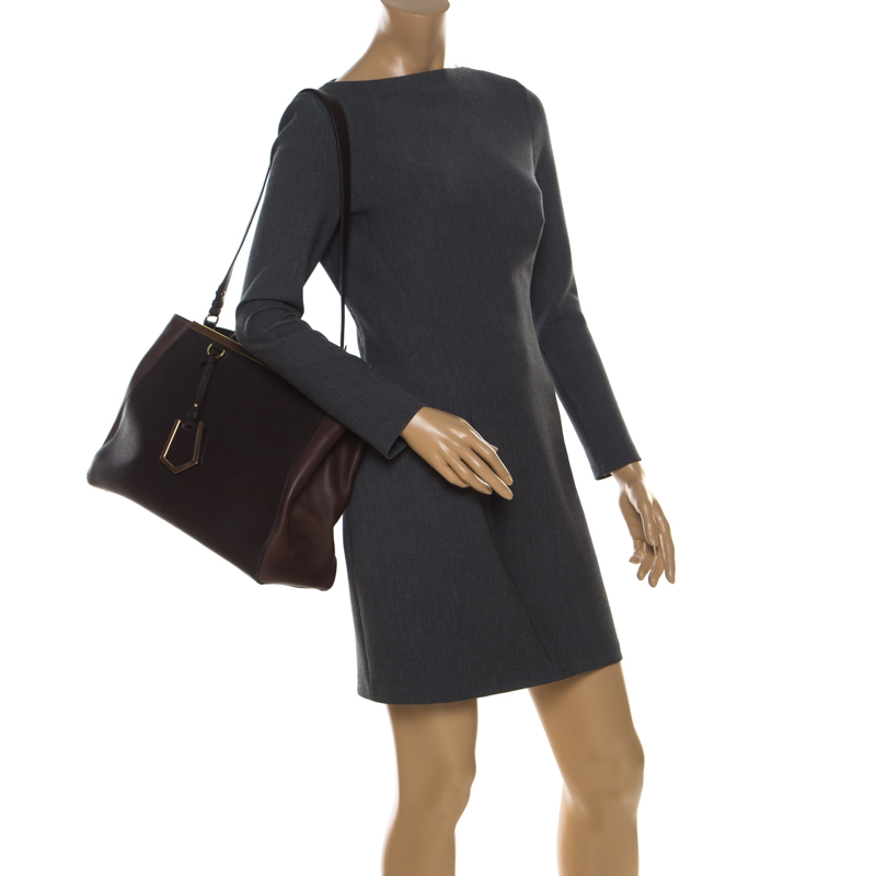 

Fendi Dark Brown Leather Medium 2jours Tote