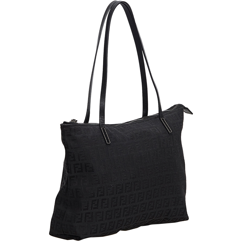 

Fendi Black Zucchino Canvas Tote Bag