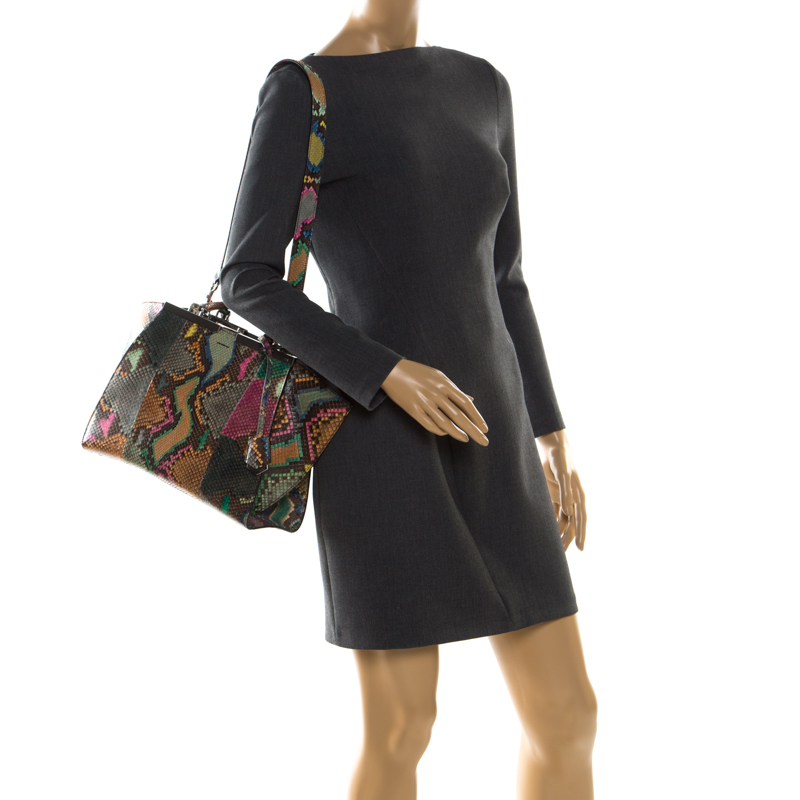 

Fendi Multicolor Python Leather 3Jours  Tote
