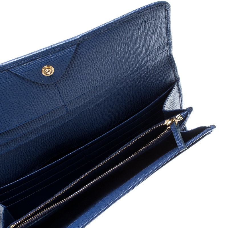 

Fendi Blue Leather Elite Continental Wallet