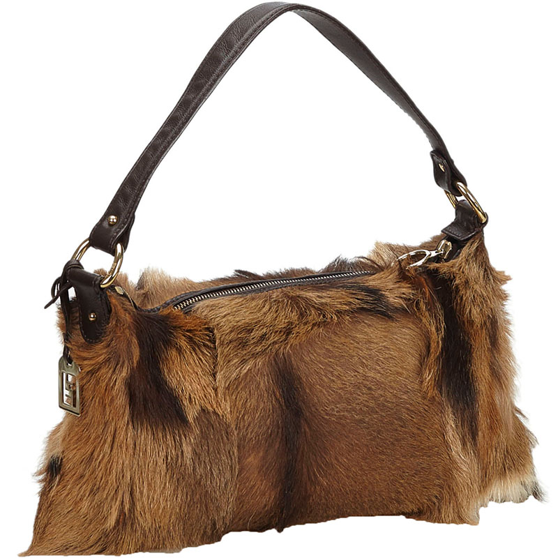 

Fendi Brown Fur Baguette Bag