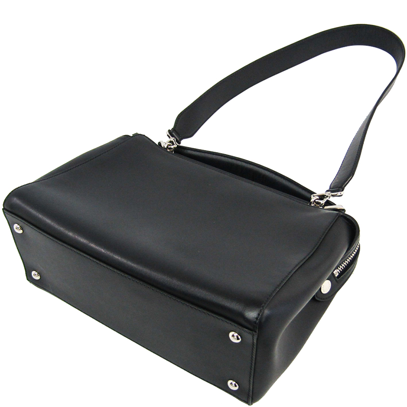 

Fendi Black Leather Dotcom Satchel Bag