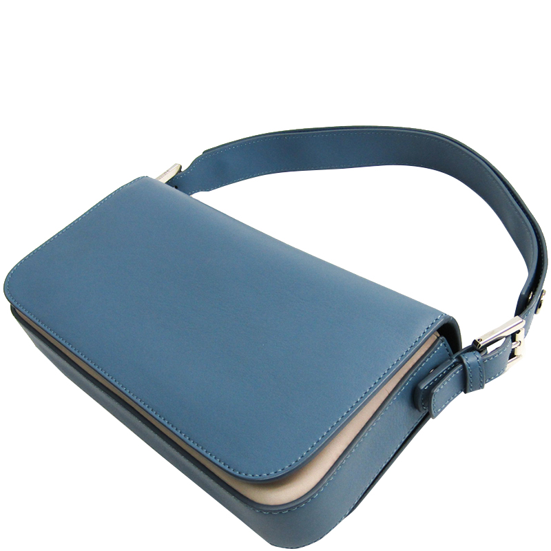 

Fendi Light Blue Leather 3Baguette Shoulder Bag