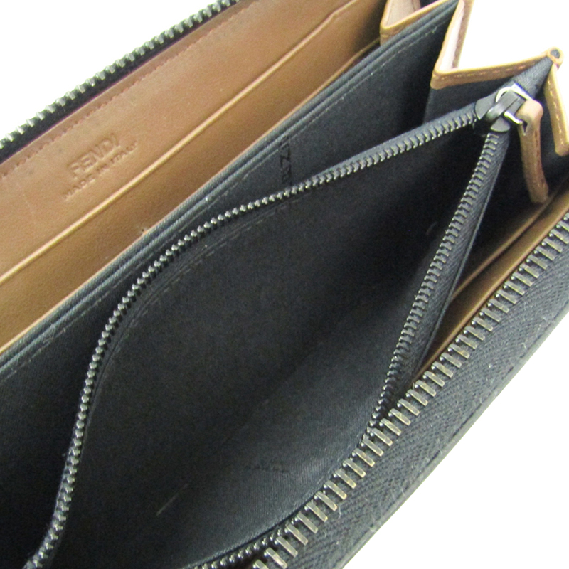 

Fendi Brown Leather Zip Around Wallet