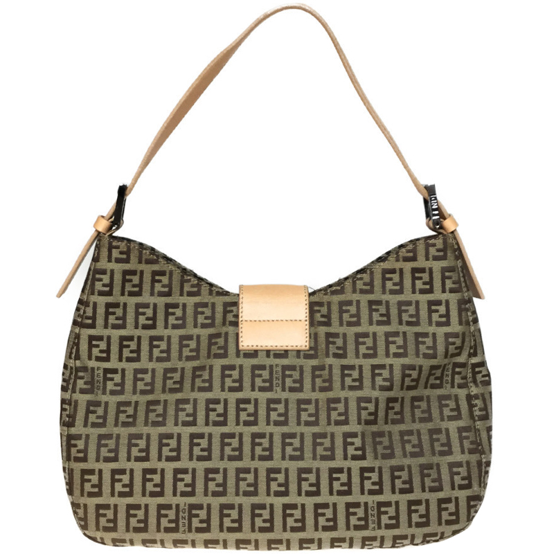 

Fendi Beige/Brown Zucchino Canvas and Leather Shoulder Bag
