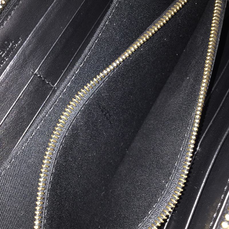 

Fendi Black Leather Zip Around Wallet