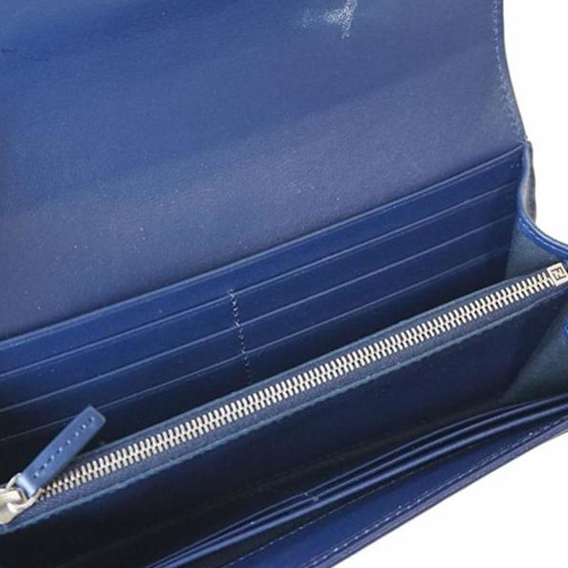 

Fendi Navy Blue Leather Long Wallet