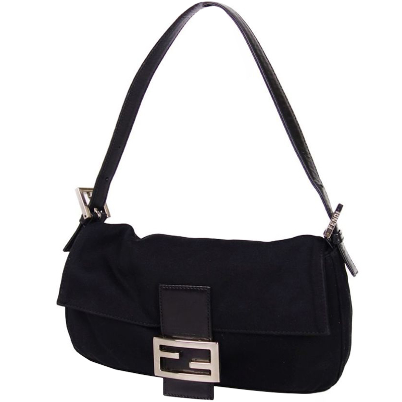 

Fendi Black Jersey Baguette Shoulder Bag