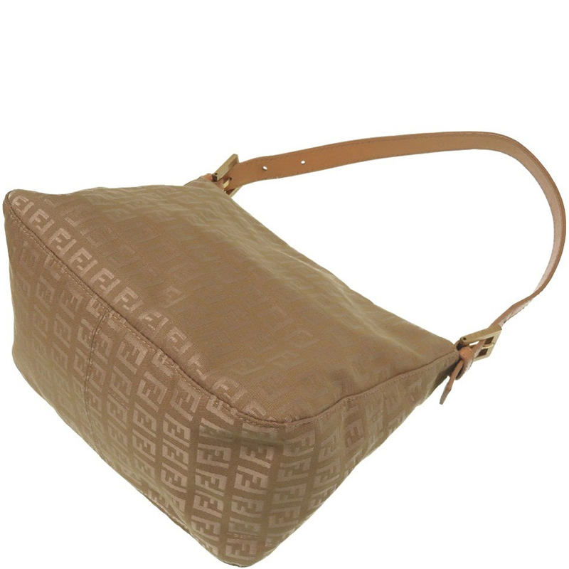 

Fendi Beige Zucchino Canvas Shoulder Bag, Brown