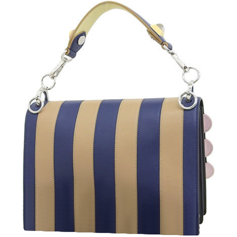 

Fendi Multicolor Striped Leather Medium Kan I Shoulder Bag