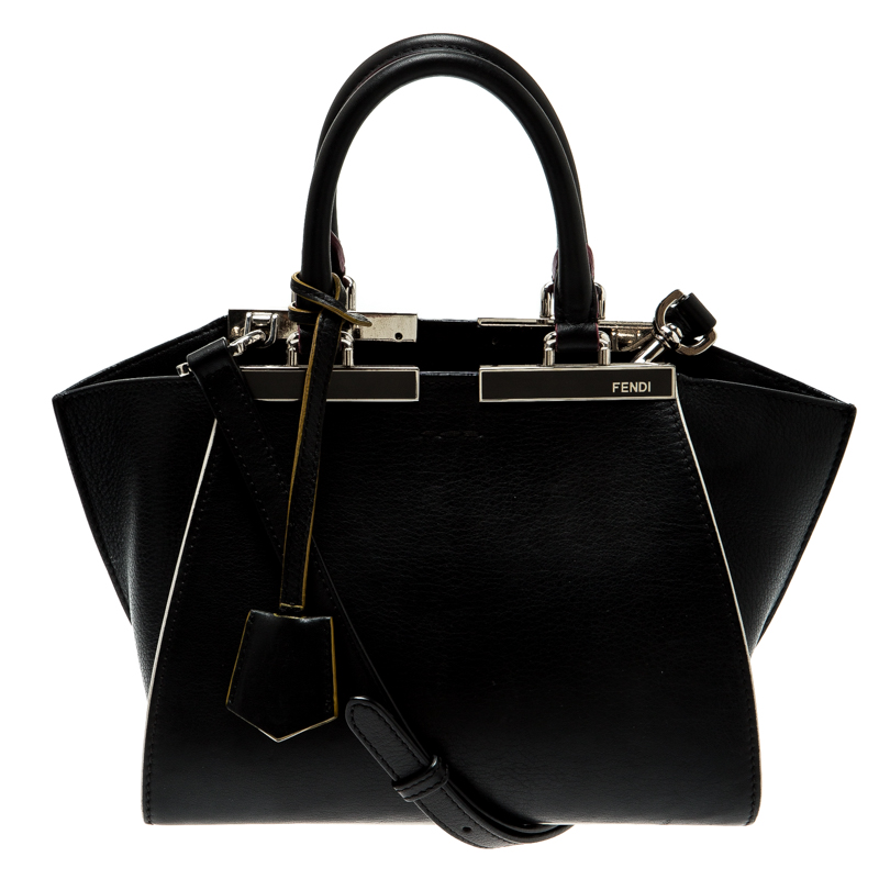Pre Owned Fendi Black Leather Mini 3Jours Tote
