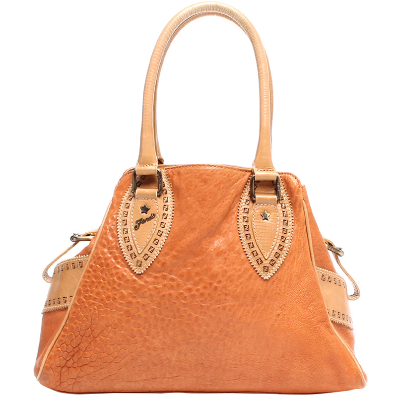Fendi Brown Leather Grommet De Jour Top Handle Bag Fendi | TLC