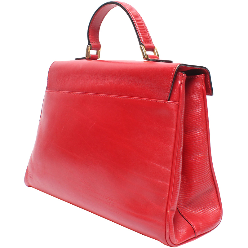 

Fendi Red Leather Top Handle Bag
