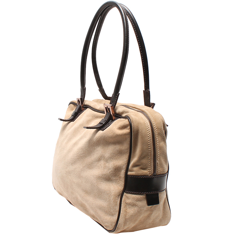 

Fendi Brown Leather Shoulder Bag, Beige