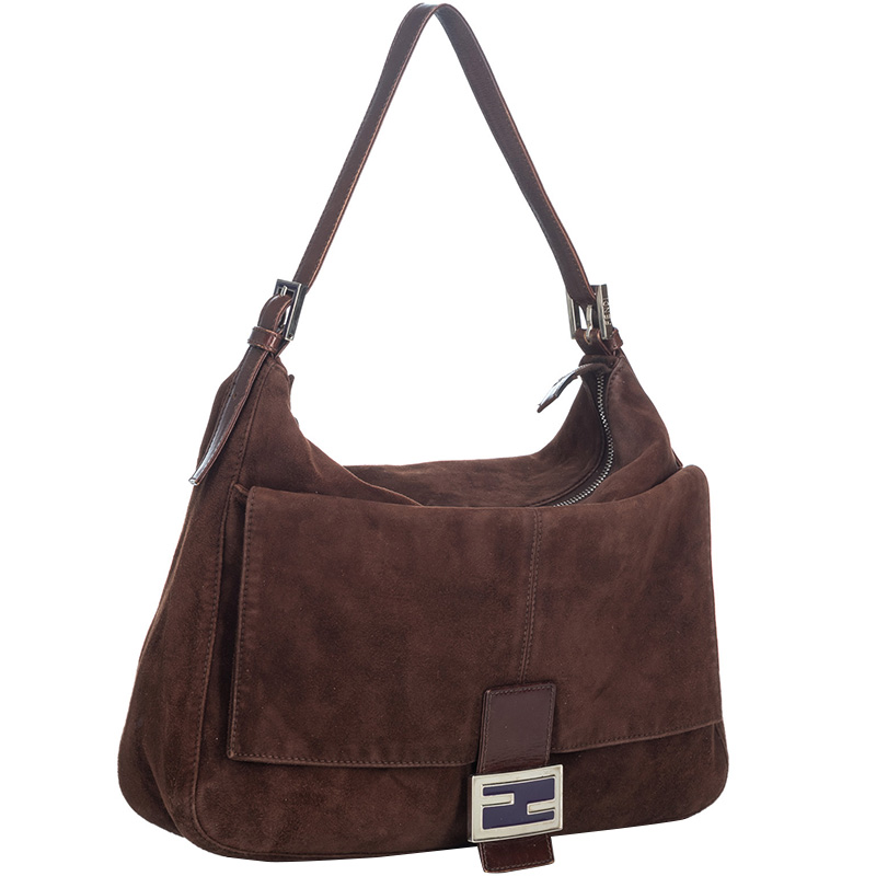 

Fendi Dark Brown Suede Mamma Shoulder Bag