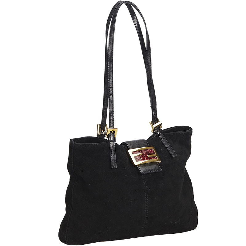 

Fendi Black Suede Shoulder Bag