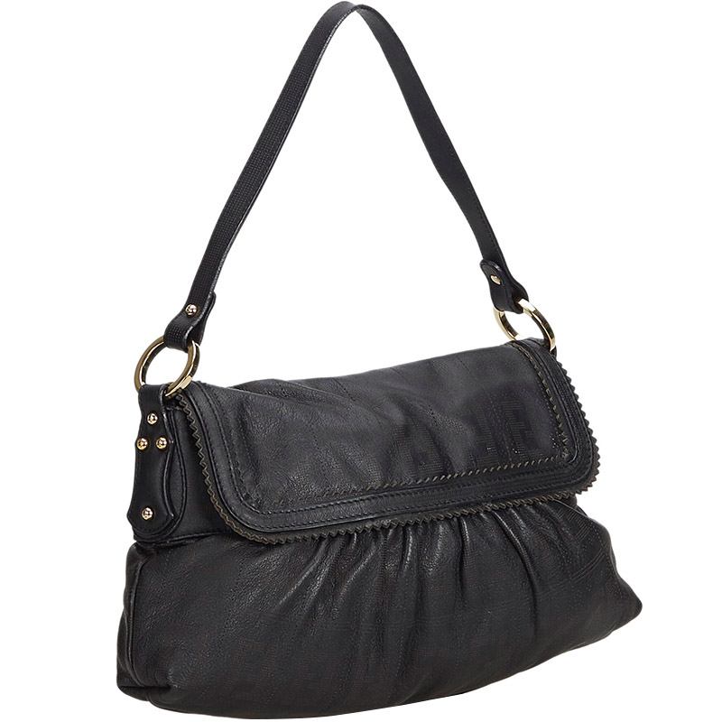 

Fendi Black Leather Chef Baguette Bag