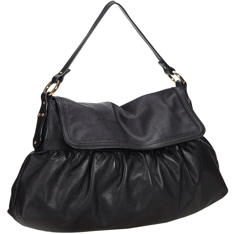 

Fendi Black Leather Chef Shoulder Bag