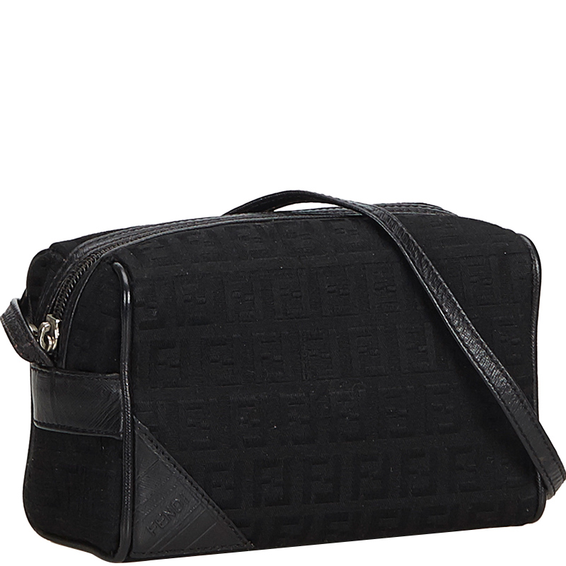 

Fendi Black Zucchino Canvas Crossbody Bag