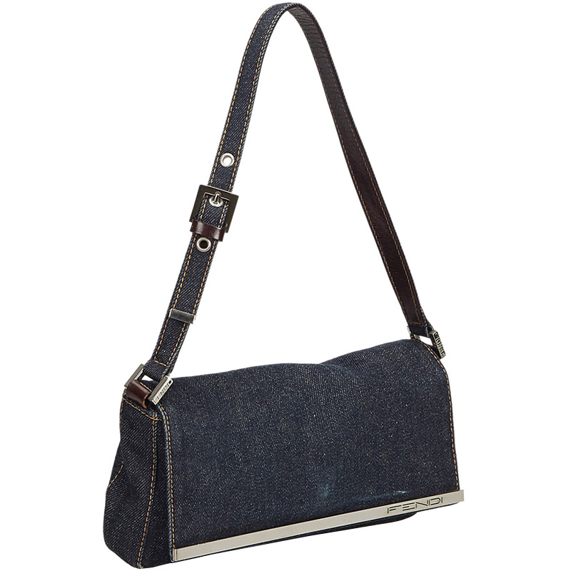 

Fendi Blue Denim Baguette