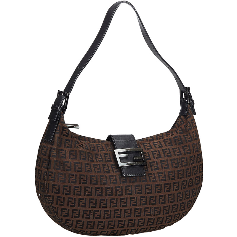 

Fendi Brown Zucchino Canvas Shoulder Bag