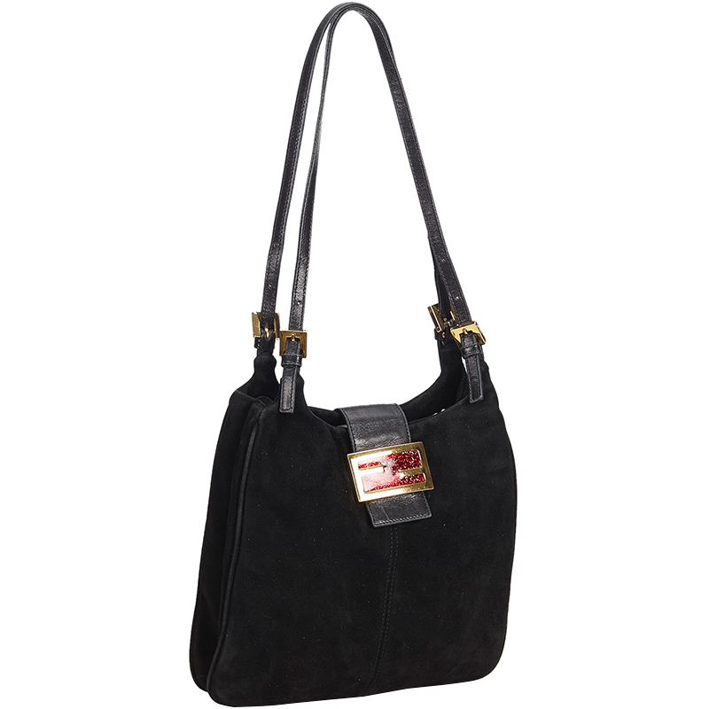 

Fendi Black Suede Mamma Shoulder Bag