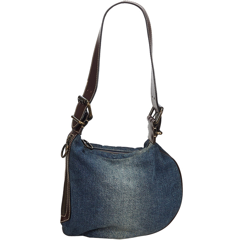 Fendi Blue Denim Oyster Shoulder Bag