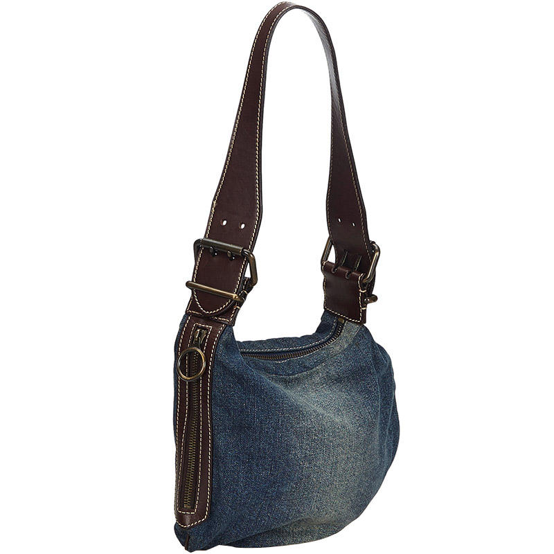 

Fendi Blue Denim Oyster Shoulder Bag