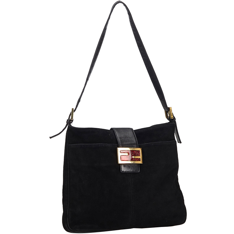 

Fendi Black Suede Shoulder Bag