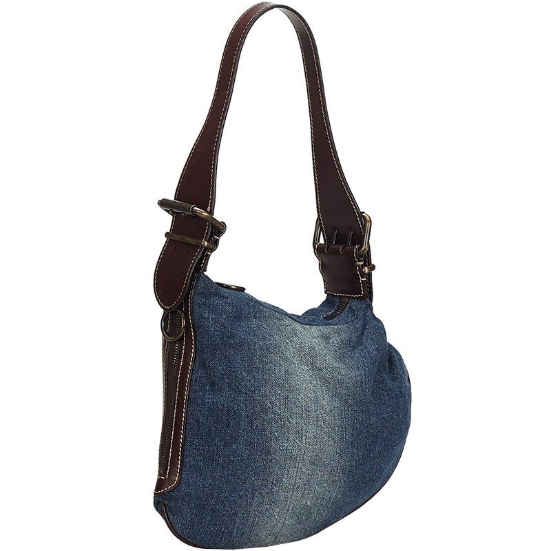 

Fendi Blue Denim Oyster Bag
