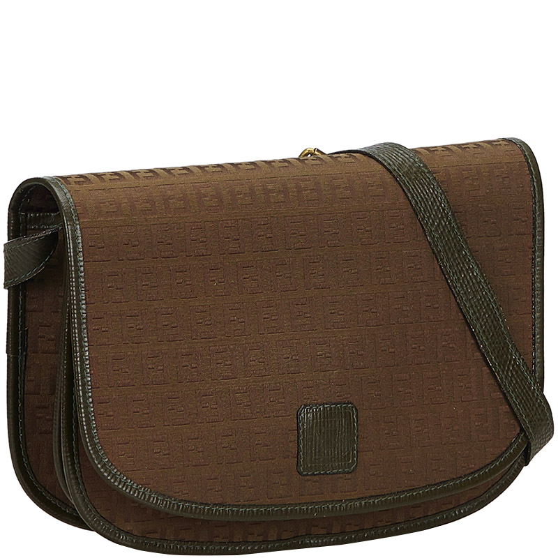 

Fendi Brown Canvas Zucchino Crossbody Bag