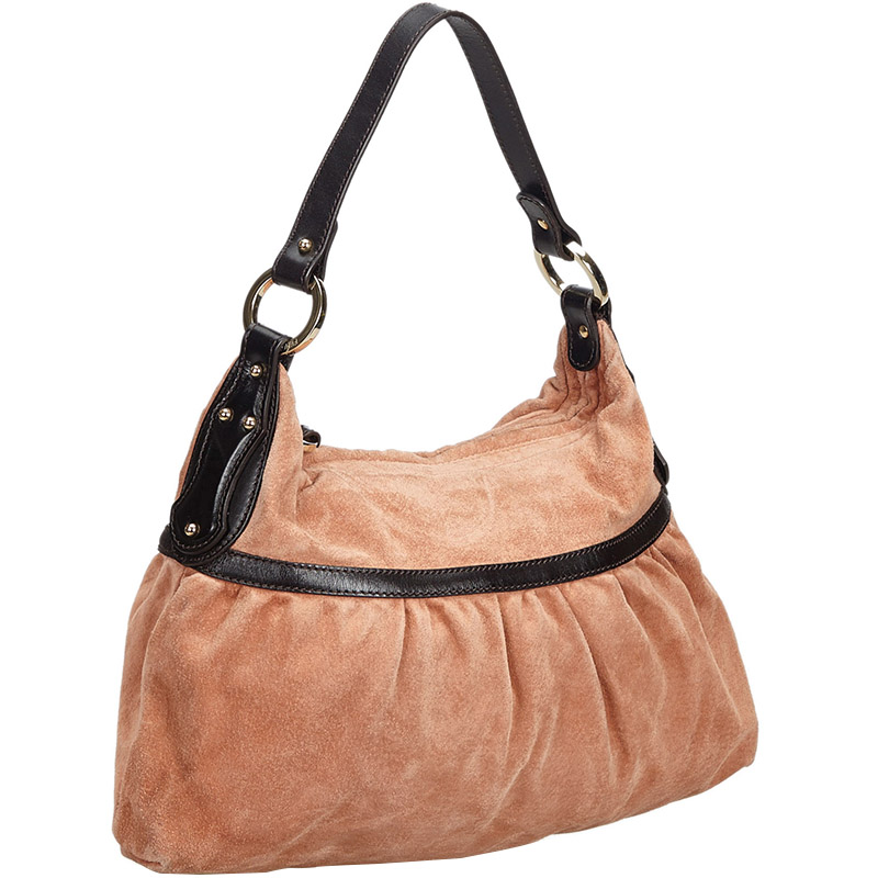 

Fendi Pink Suede Chef Shoulder Bag