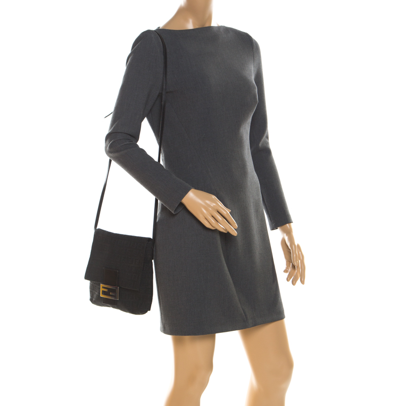 

Fendi Black Zucchino Canvas Crossbody Bag
