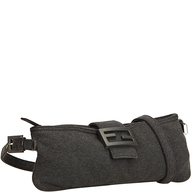 

Fendi Gray Wool Crossbody Bag, Grey