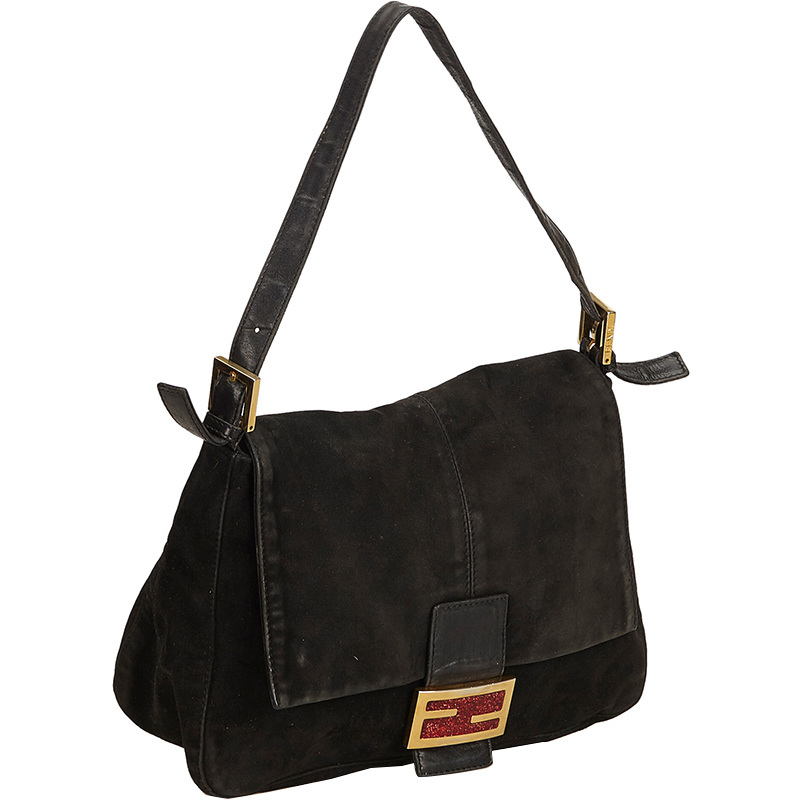 

Fendi Black Suede Mamma Forever Shoulder Bag