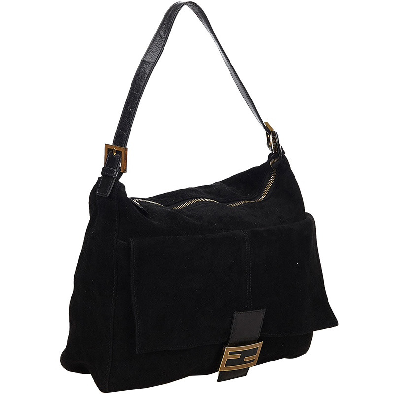 

Fendi Black Suede Mamma Shoulder Bag