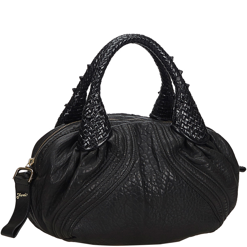 

Fendi Black Leather Mini Spy Hobo Bag